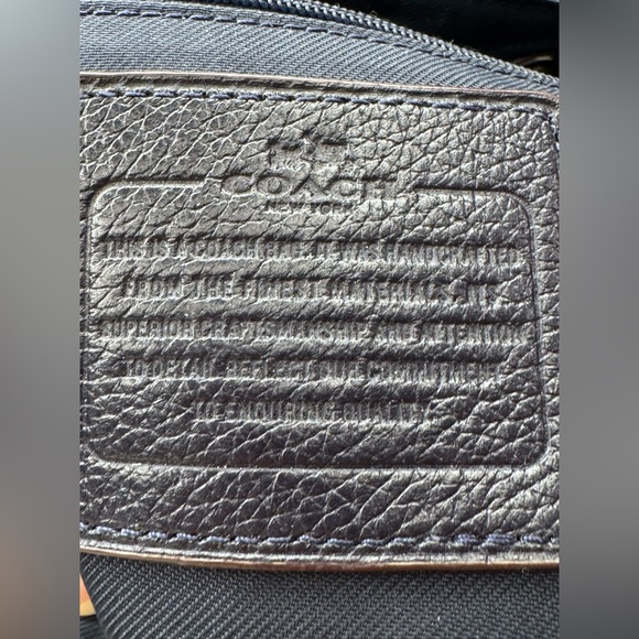 Coach Denim Turnlock backpack Gunmetal Rivets  Navy leather - Picture 4 of 17